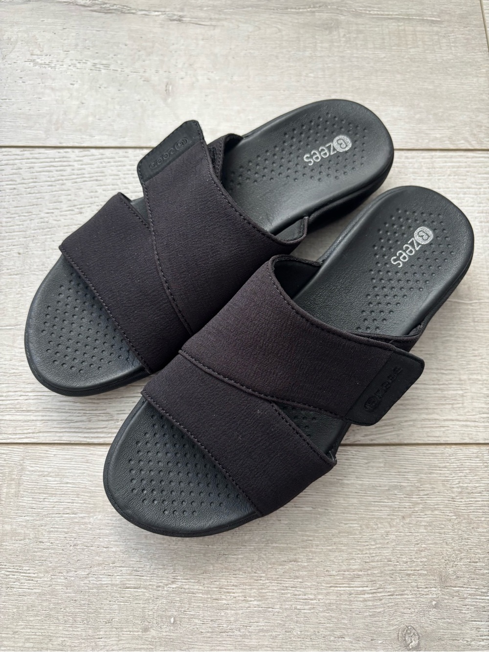 Bzees Adjustable Slide Sandal in Black - Women